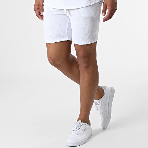 Ensemble Chemise Manches Courtes Et Short Jogging UY857 Blanc