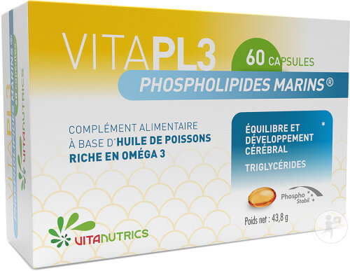 Vitanutrics VITAPL3 Phospholipides Marins Oméga 3 Capsules 60