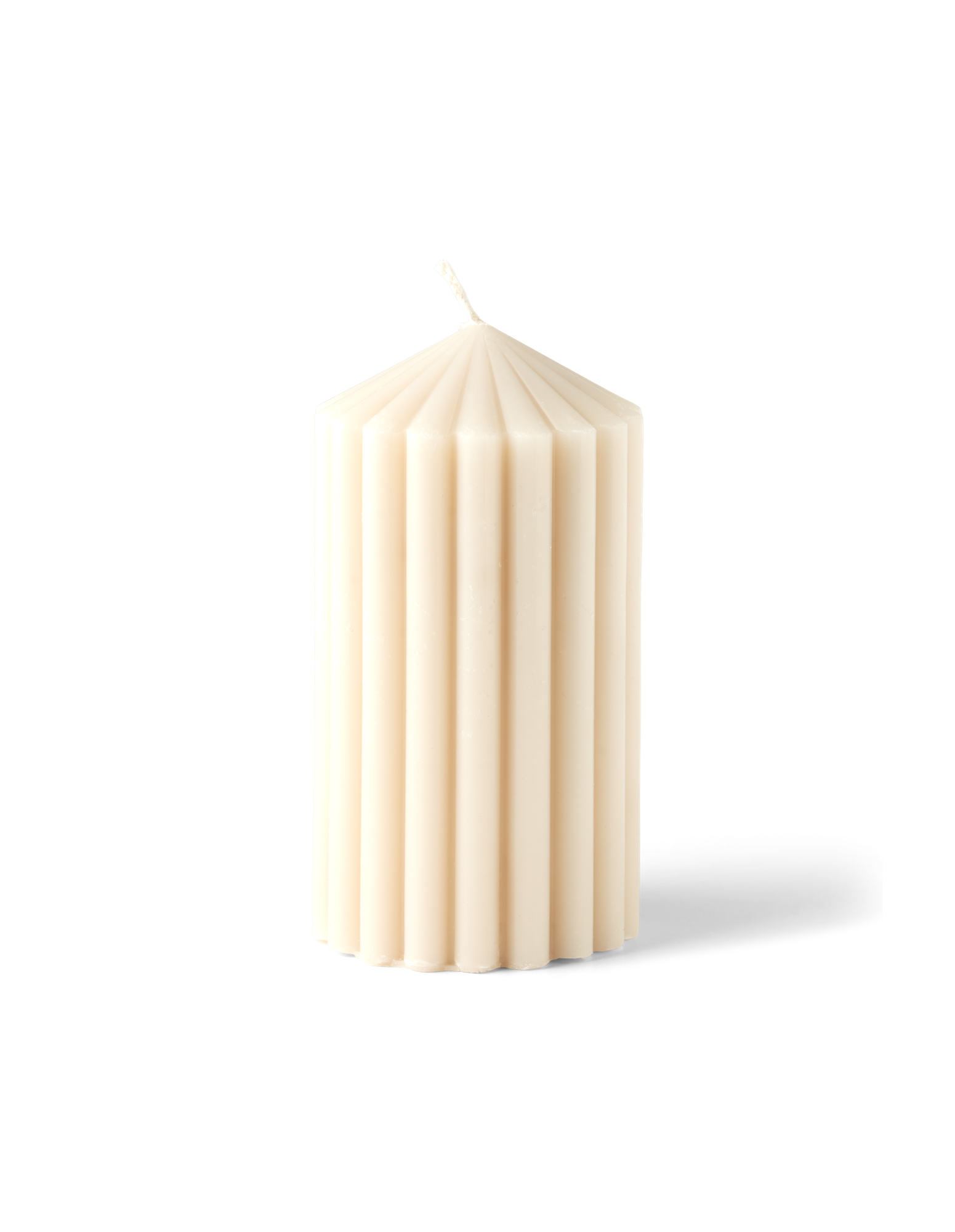 Bloklys | Paraffin/stearin/bomuld. 7 x 13 cm. | Off White