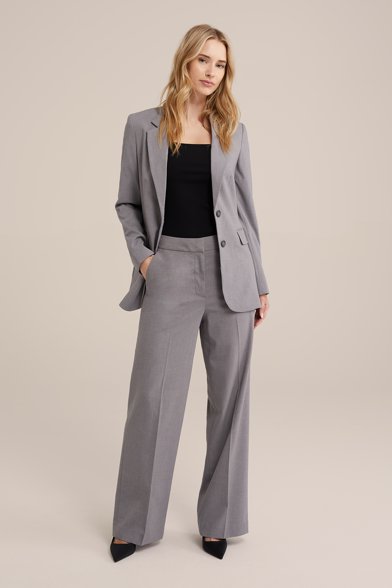 singlet van ribstof WE Fashion Zwart
