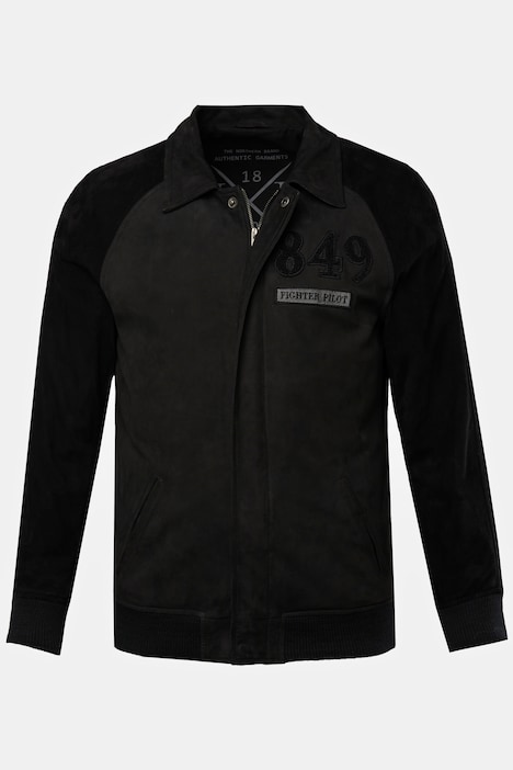 Lederblouson, Leder, feinstes Lammnappaleder, Hemdkragen, Knopfleiste