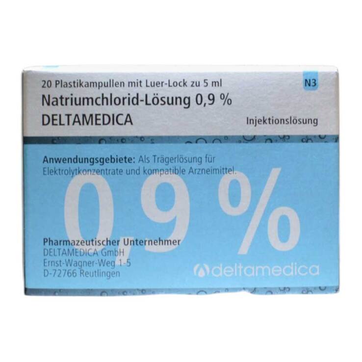 Natriumchlorid-Lösung 0,9% Deltamedica Luer-Lo Pl., 20X5 ml