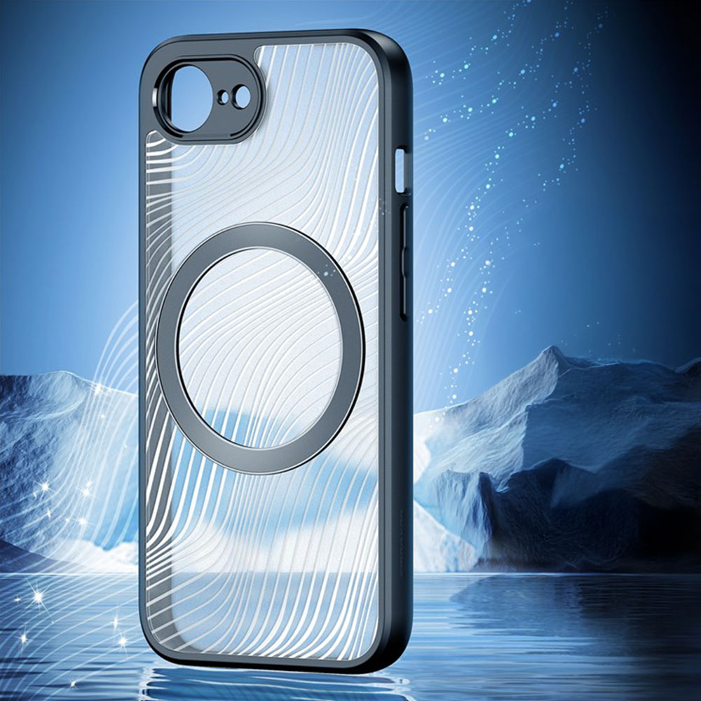 iPhone 16e MagSafe Hybrid Hardcase Hülle TPU Bumper   Kunststoff Rückseite mit Kameraschutz - Schwarz / Transparent