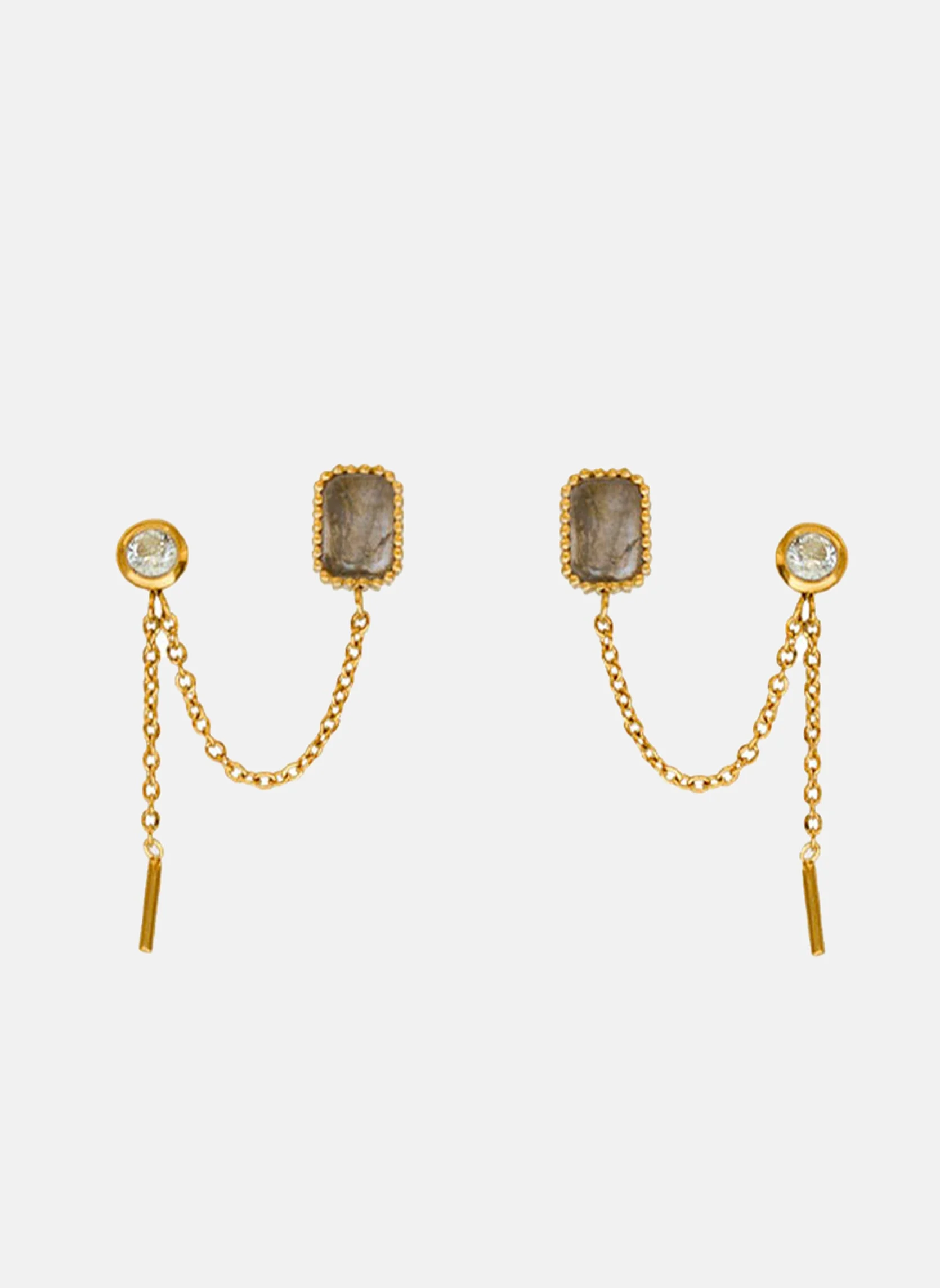 DAMONA - Boucles d'oreilles pendantes damona | Gris