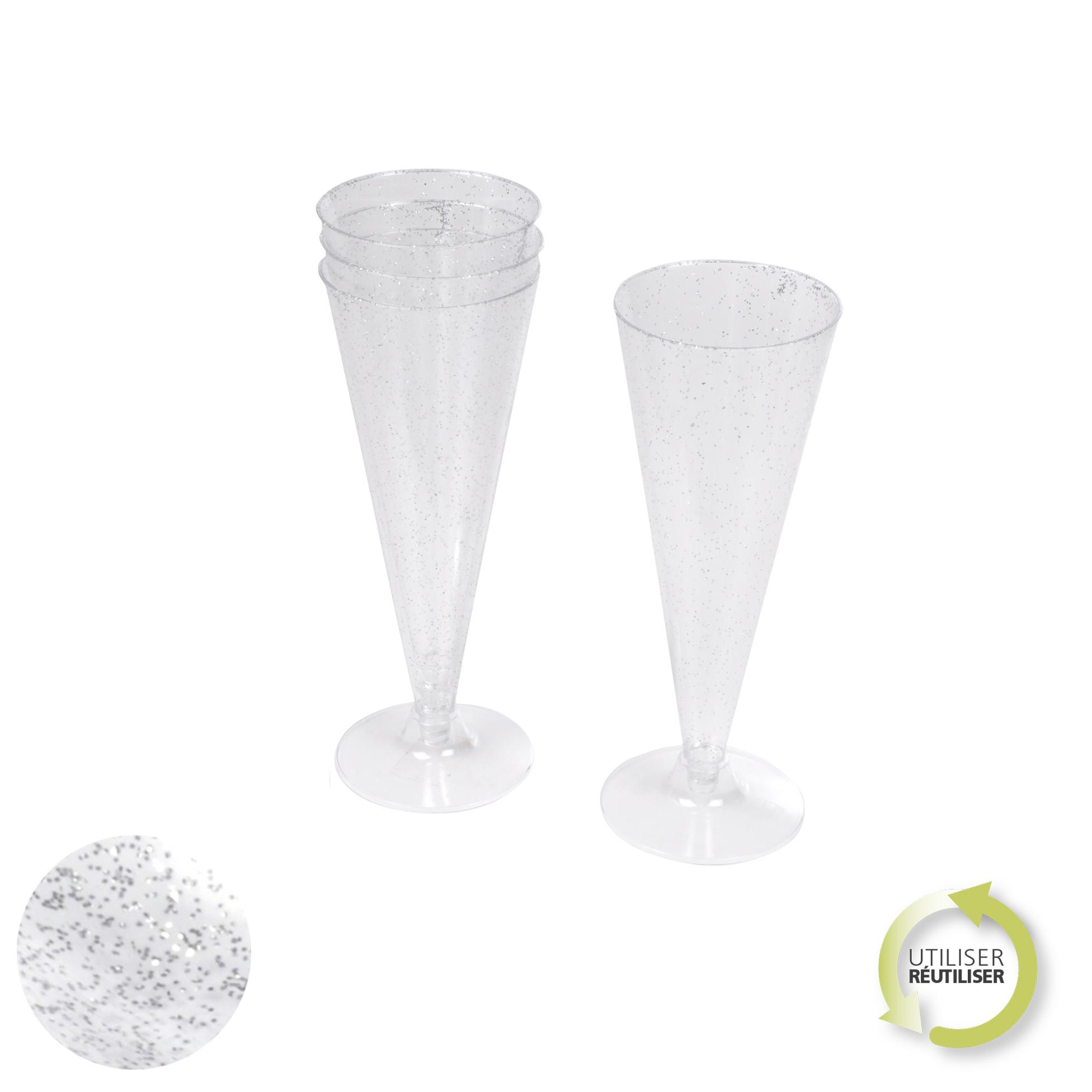 FLUTE A CHAMPAGNE 12CL X6 PIECES ARGENT