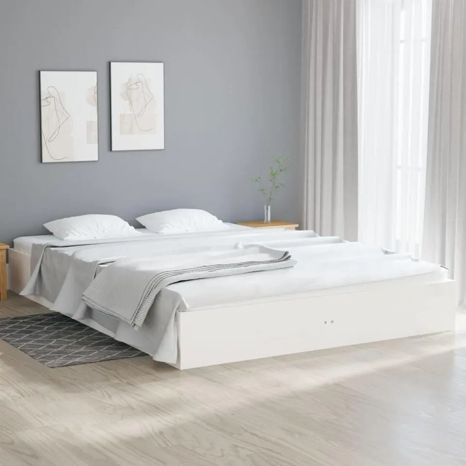 vidaXL - Bed frame pallet - Wit - Massief hout - 120x200 cm