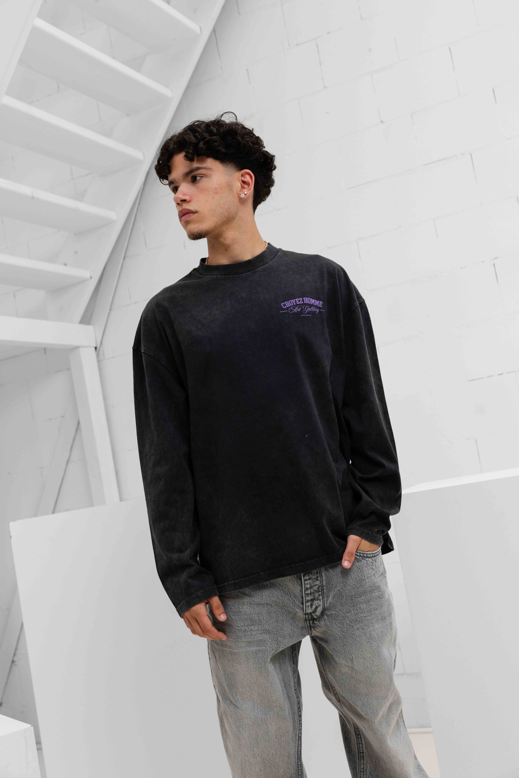 Croyez Art Gallery Longsleeve Heren Donkergrijs