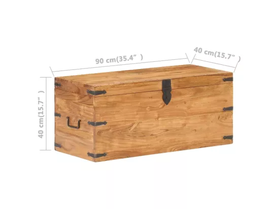 Coffre 90x40x40 cm Bois d'acacia solide