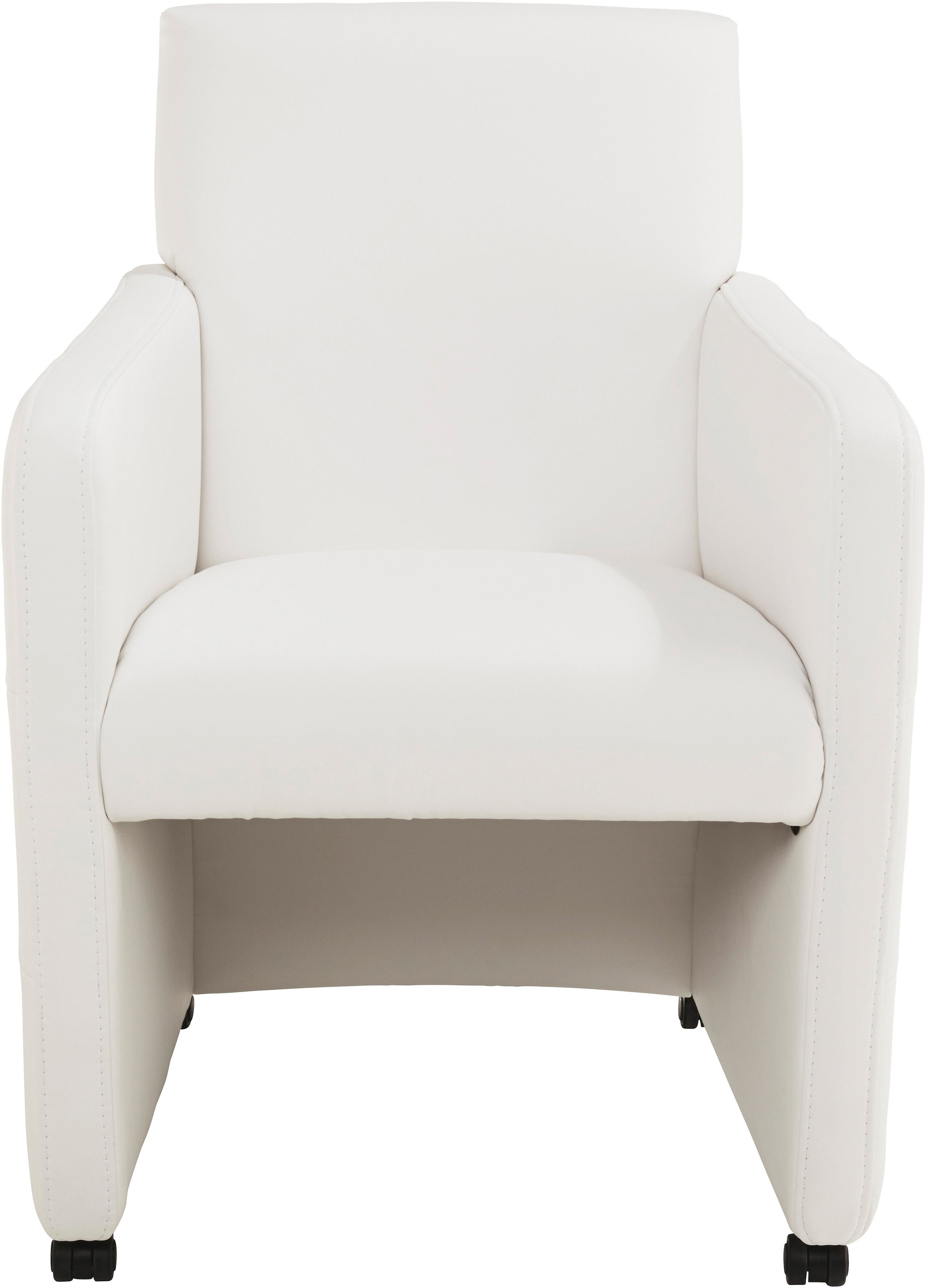 exxpo - sofa fashion Esszimmersessel »Barista, Loungesessel auf Rollen mit hoher Bodenfreiheit« Barista Clubsessel auf Rollen mit schmalen Armlehnen, modernes Design