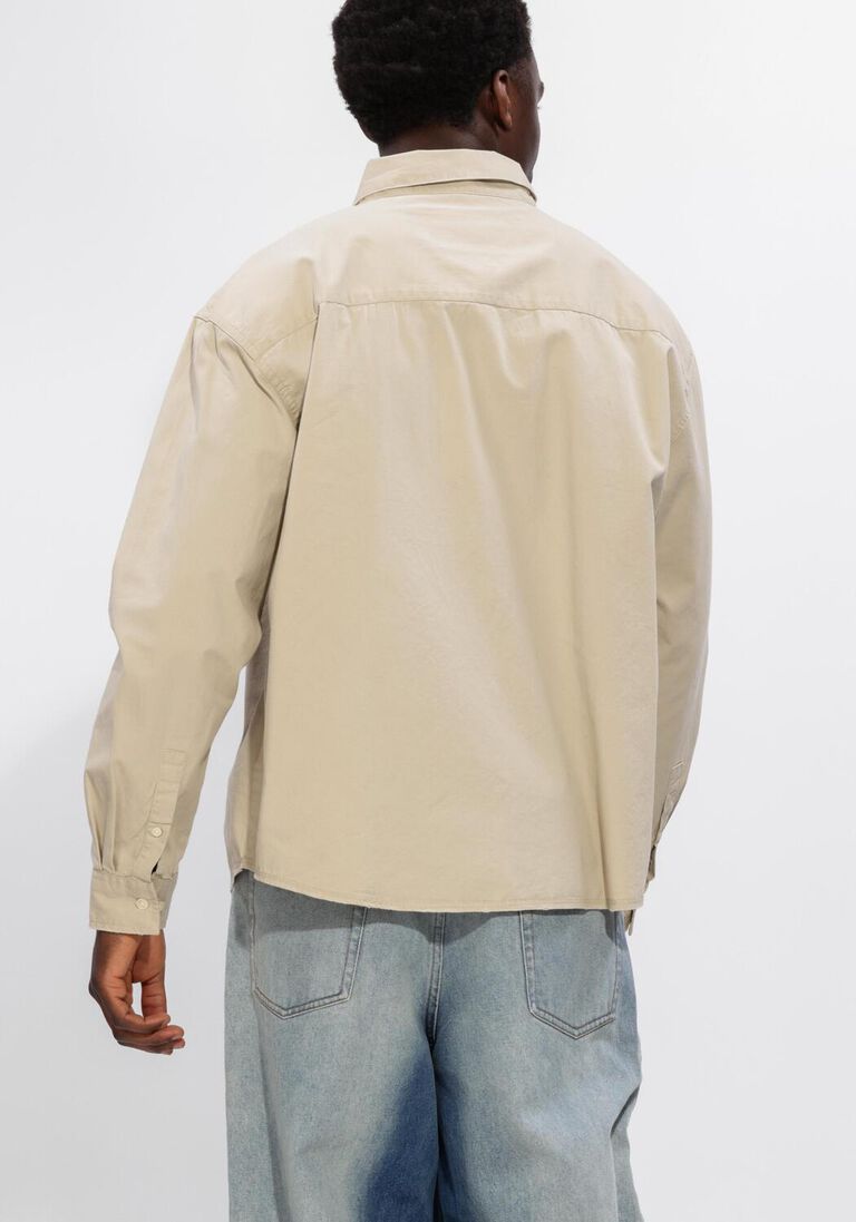 zand bram's fruit casual overhemd longsleeve varsity shirt