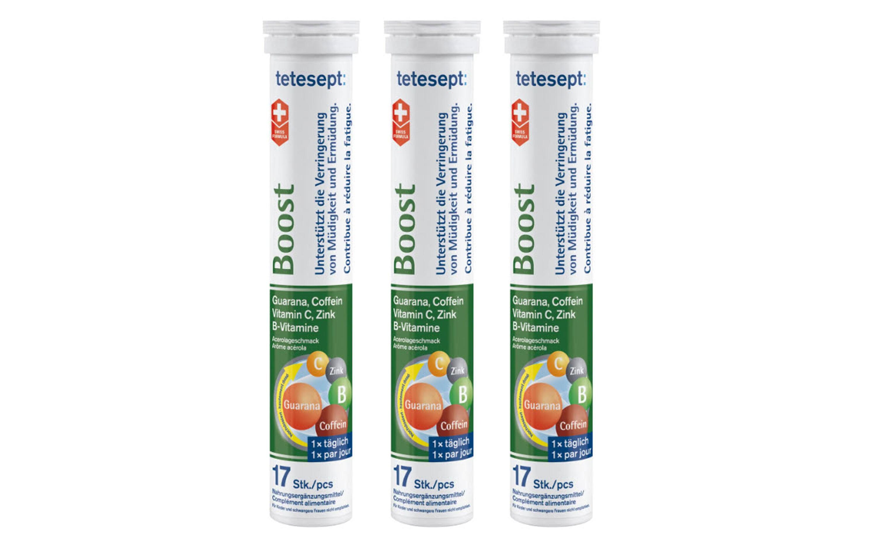 Boost 3 x 17 BrausetablettenVegane Nahrungsergänzung gegen Müdigkeit
