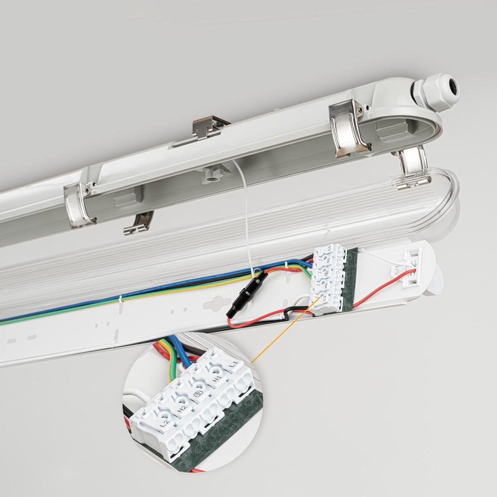 LED vochtbestendige lichtbalk Mason in transparant en grijs 18W 1800lm G13 IP65 1-lichts