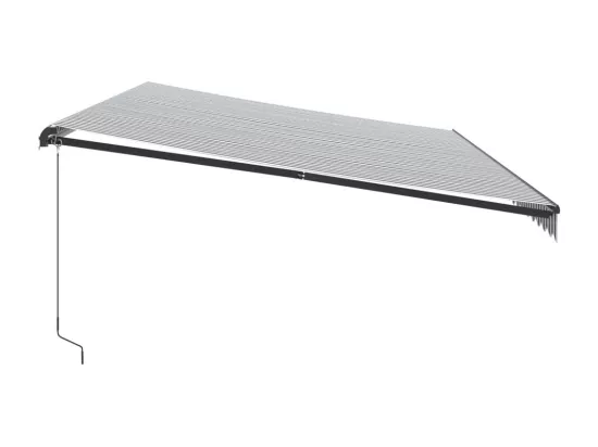 Auvent manuel rétractable avec LED anthracite blanc 600x350 cm