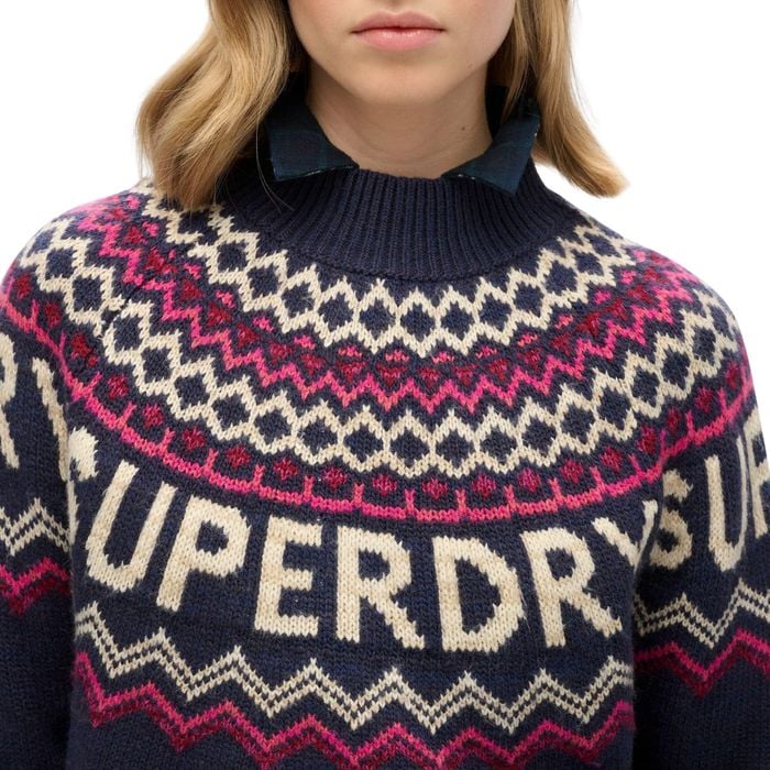 Superdry Fair Isle Branded Gebreide Trui Dames