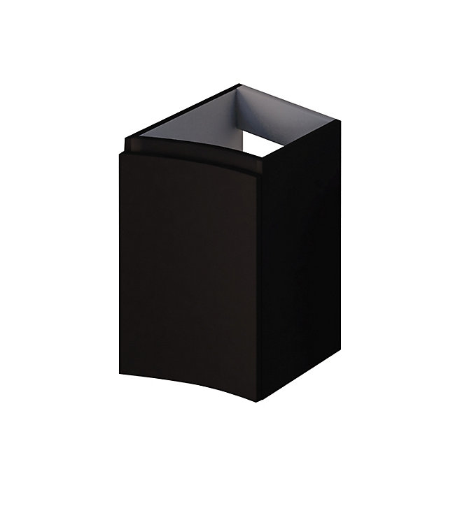 Meuble complément sous vasque noir mat Vague 34 cm version droite