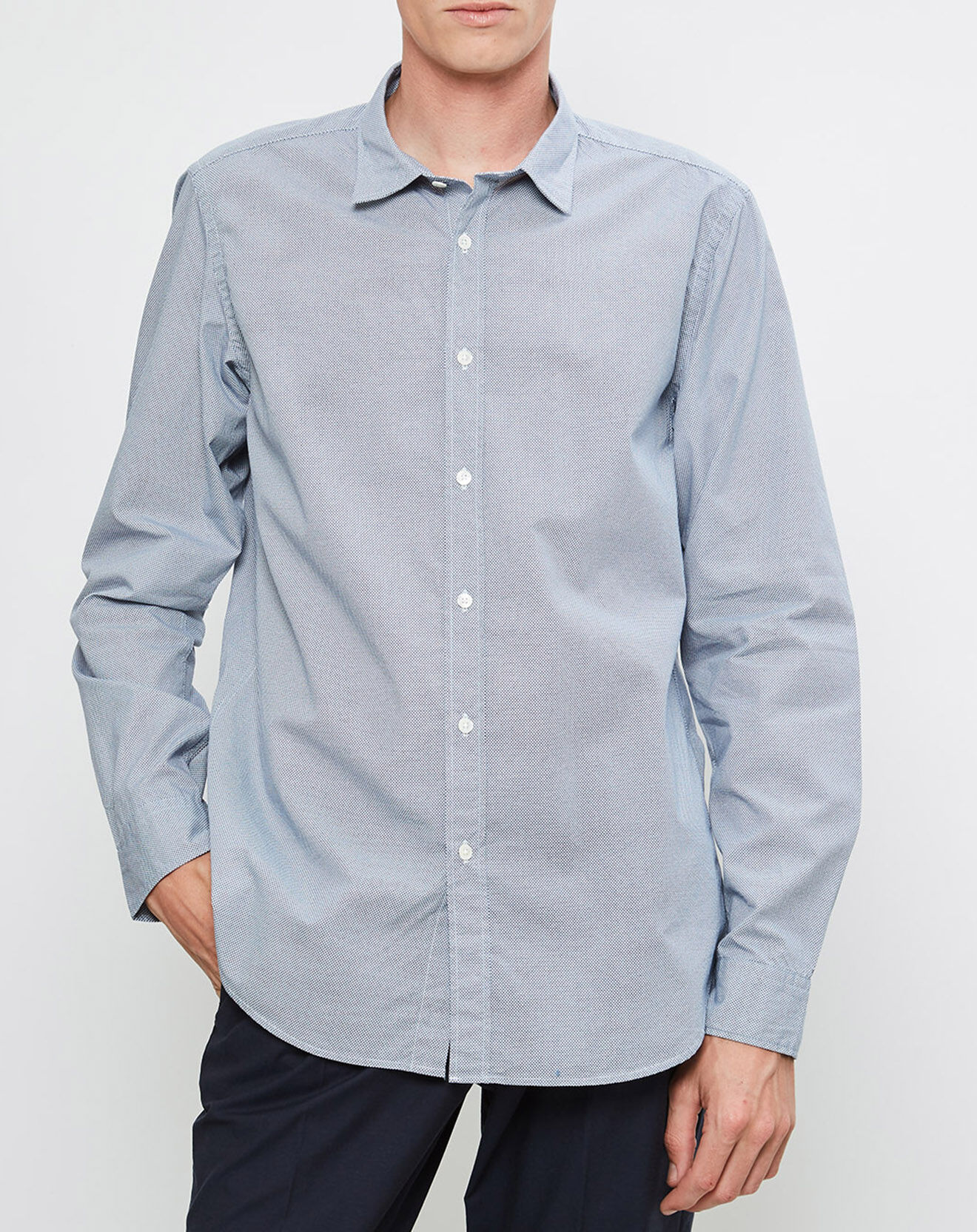 Hartford Chemise Slim Sammy à motifs bleue