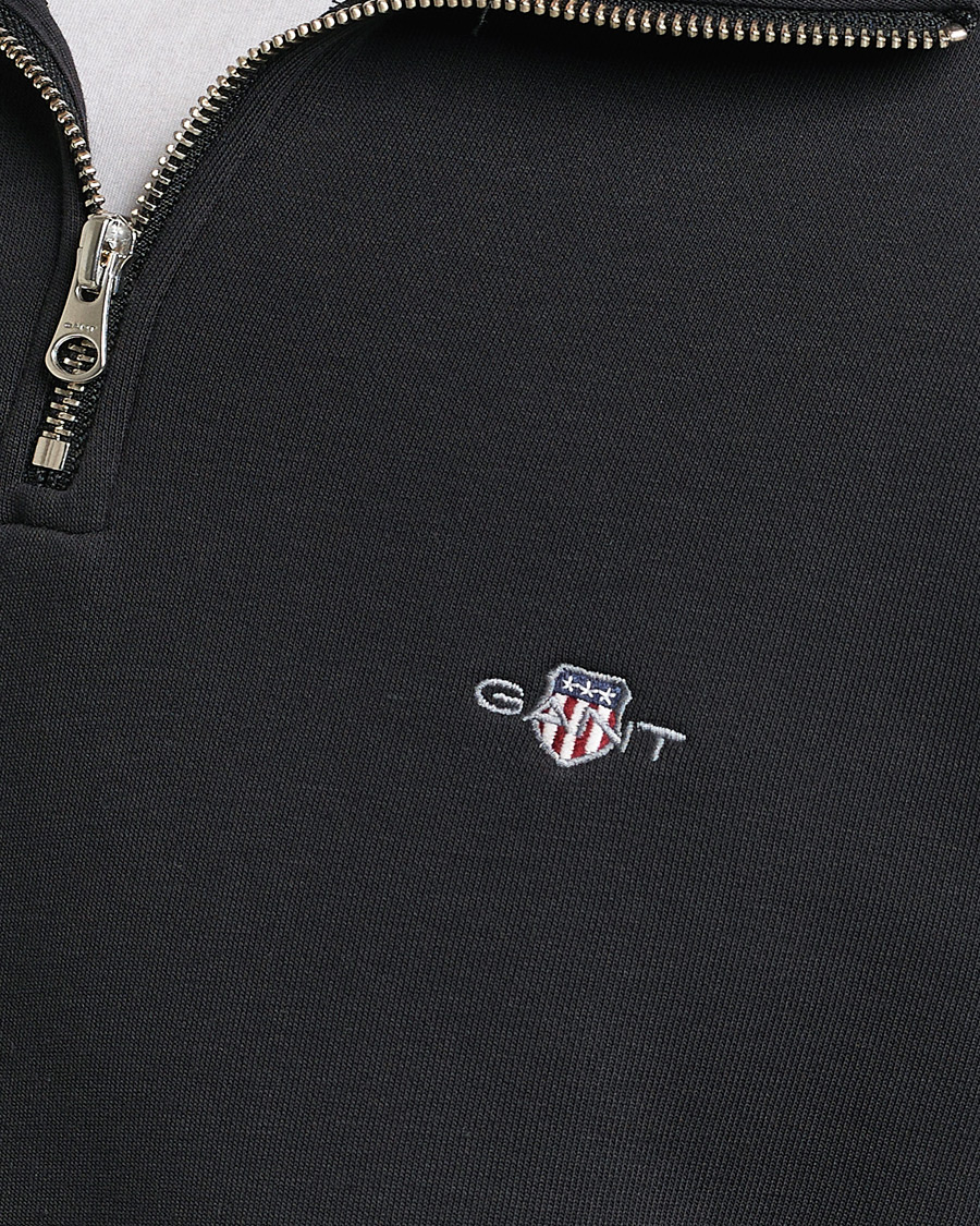 GANT Original Shield Half Zip Sweater Black