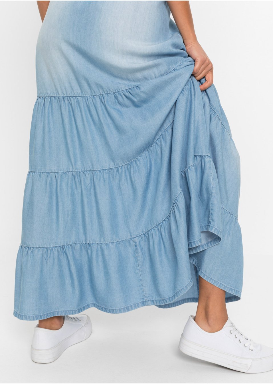 Jupe longue étagée en TENCEL™ Lyocell