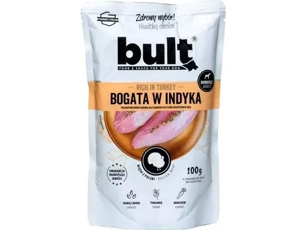 BULT Bult Vådfoder til hunde Hakket kød med kalkun 100g