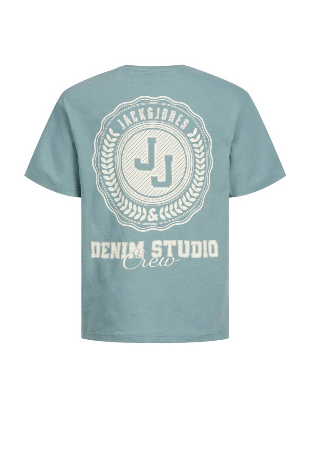 JACK & JONES T-shirt JJSTYD LOOSE GRAPHIC met backprint lichtblauw