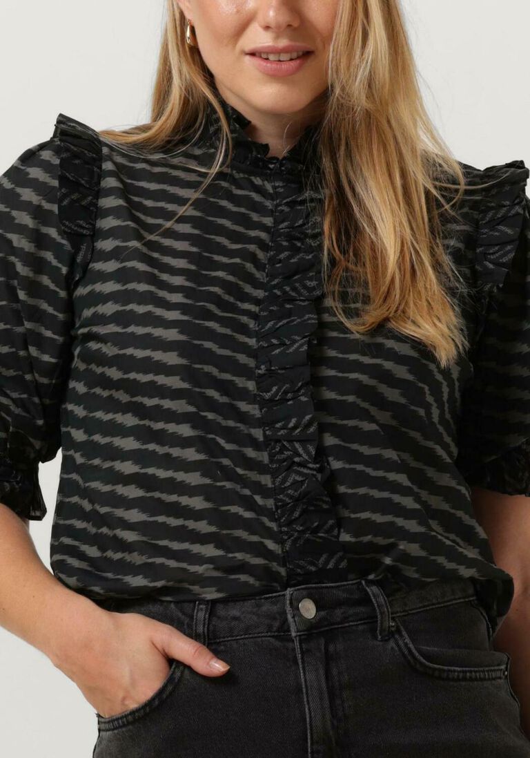 NEO NOIR zwarte neo noir blouse chacha graphic blouse