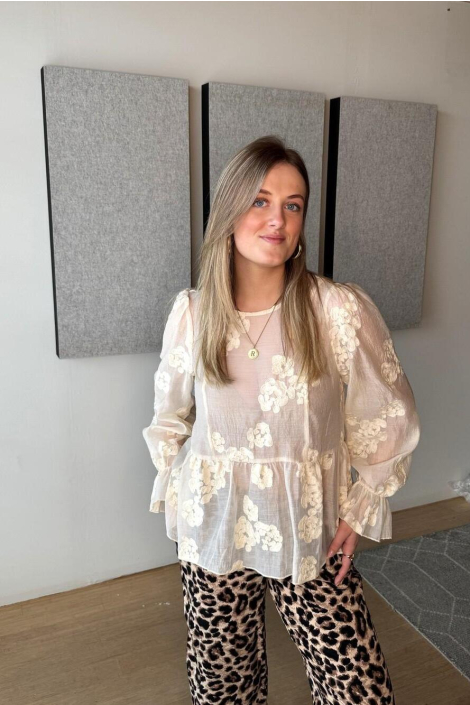 Pieces ecru dames blouse