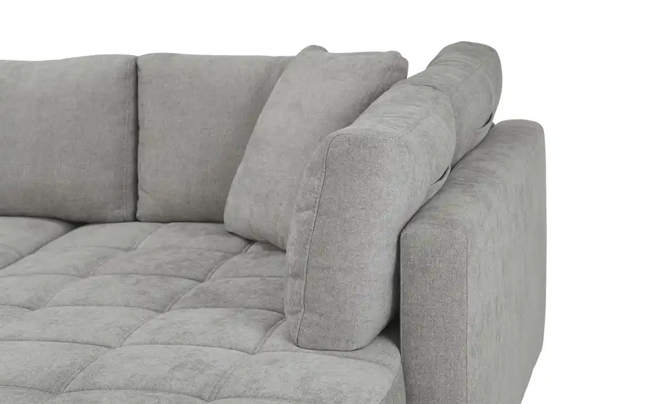 Ecksofa Arissa de Luxe Grau rechts Webstoff