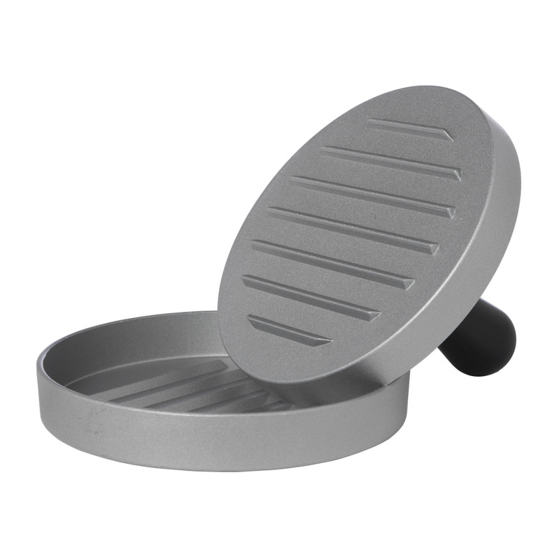 Hamburger pers - zilverkleurig - aluminium - ø9.5x12 cm