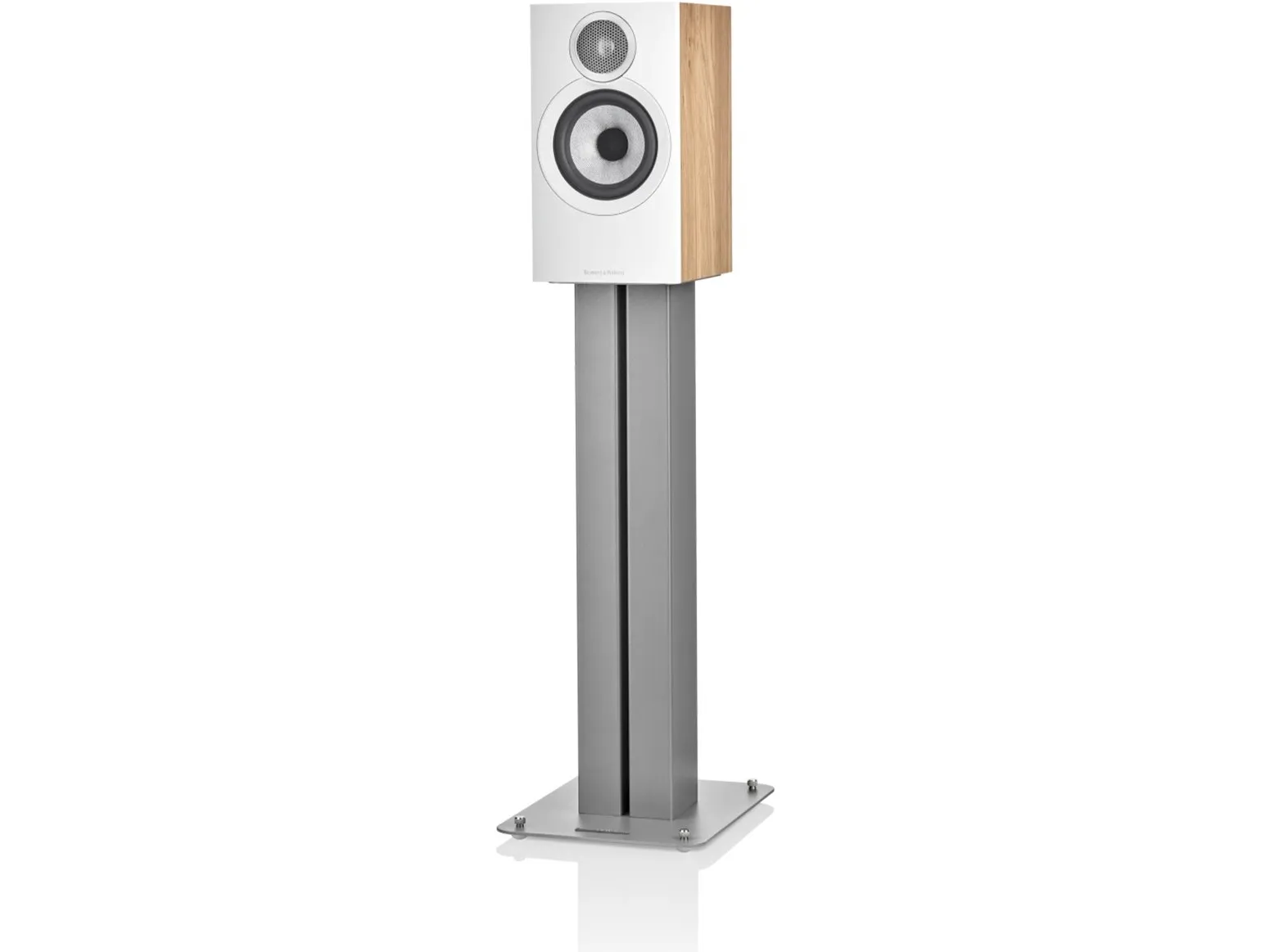 B&W 607 S3 pedestal speaker, 1 pc, white/oak