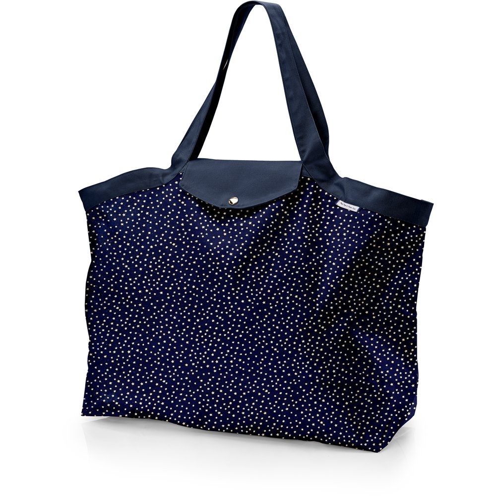 Grand Sac Cabas En Tissu Etoile Or Marine