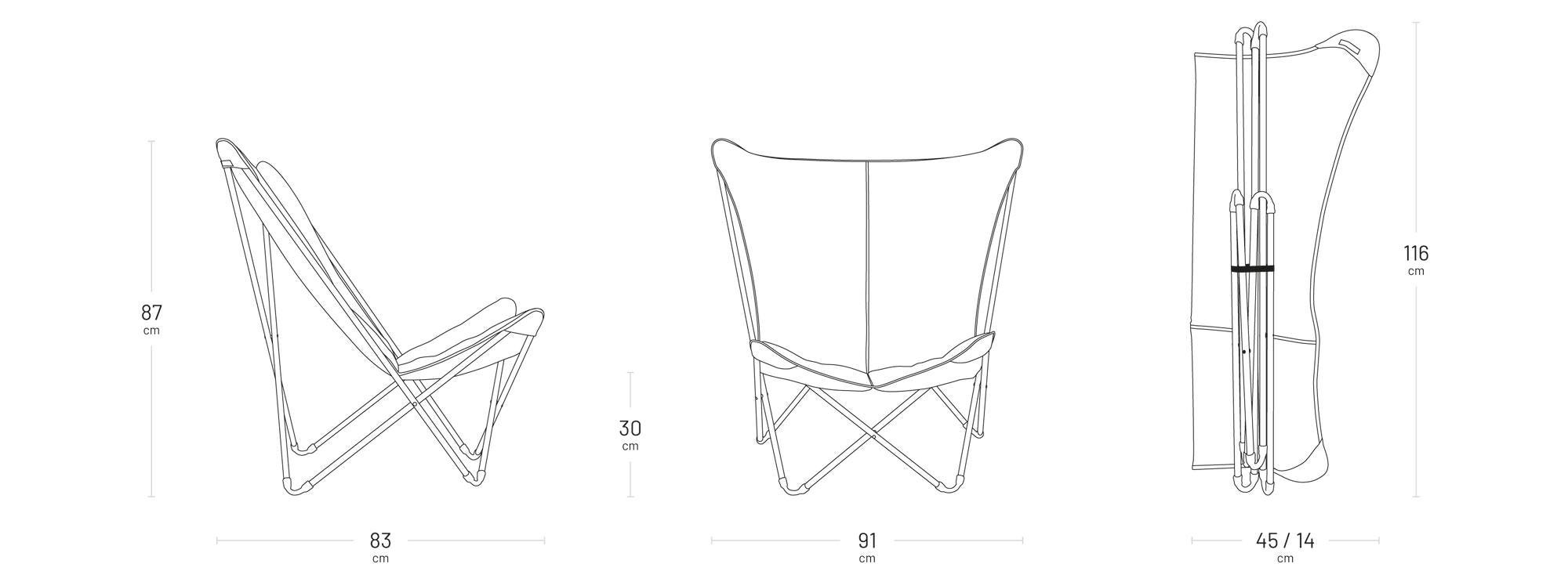 Gepolsterter Breiter Butterfly Chair Sphinx Niksen Cendre