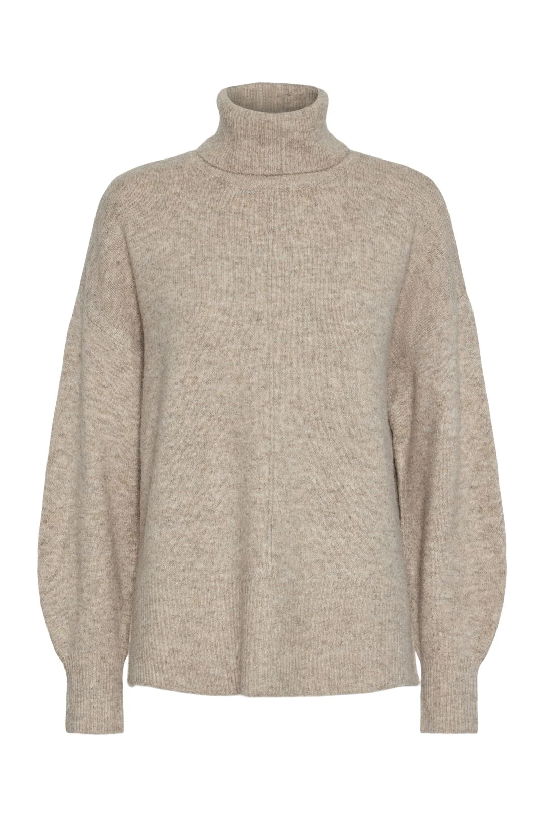 Pieces Pcmalou Ls Rollneck Knit 4550247 taupe gray melange