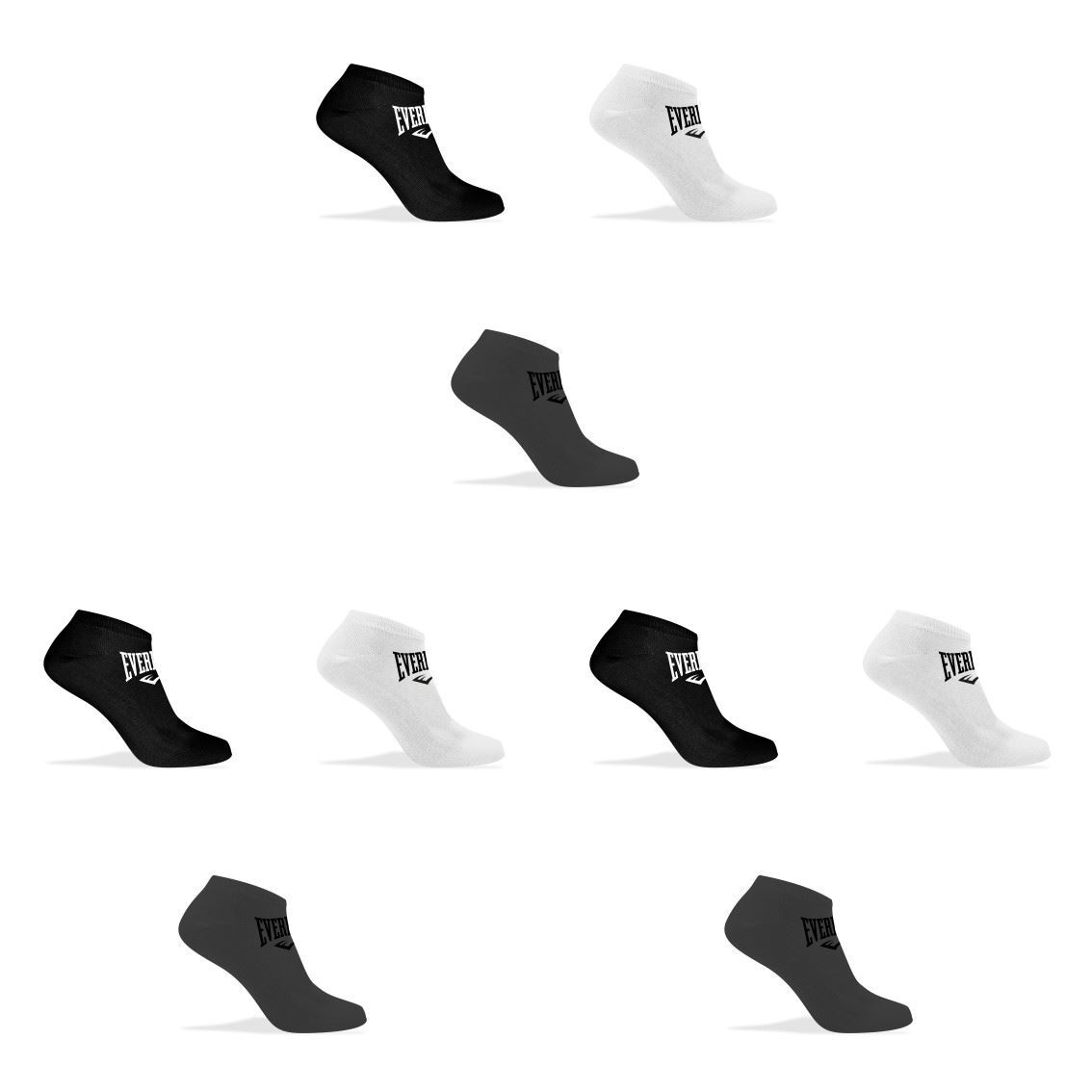 Pacote com 9 pares de meias sortidas Everlast