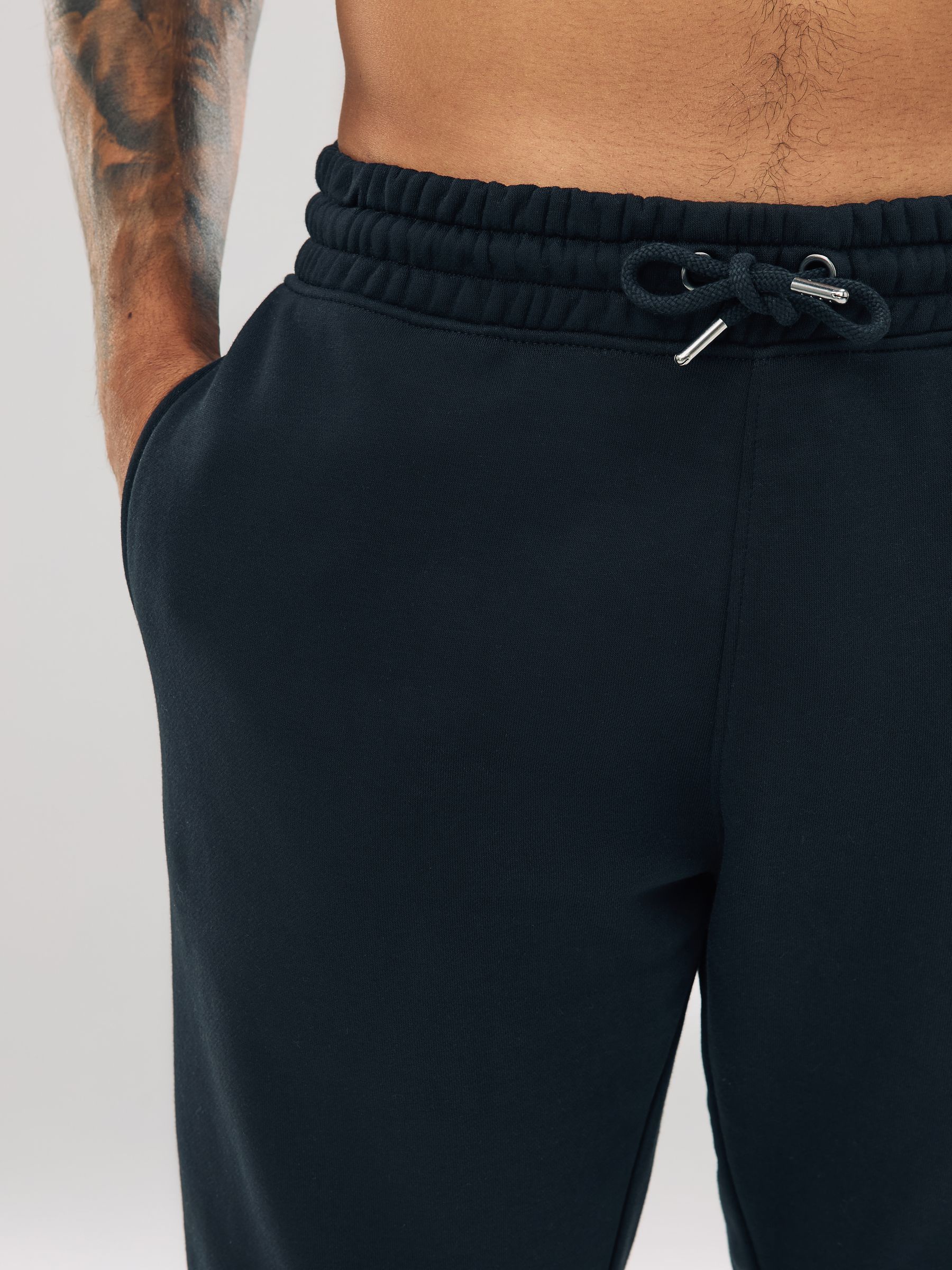 Zwart - Slim Fit - Katoenrijke Jersey Joggingbroeken