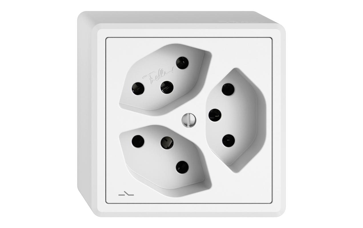 Steckdose AP T13 3/1xT13Aufputz-Steckdose mit 3xT13 Steckdosen (1x getrennt) und Snapfix-Befestigungssystem