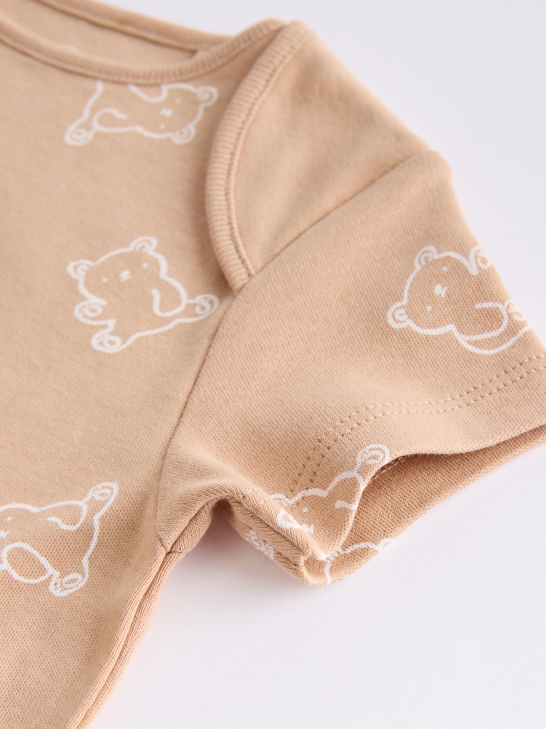 Neutraal - Babyrompers met korte mouwen en berenprint 5 stuks
