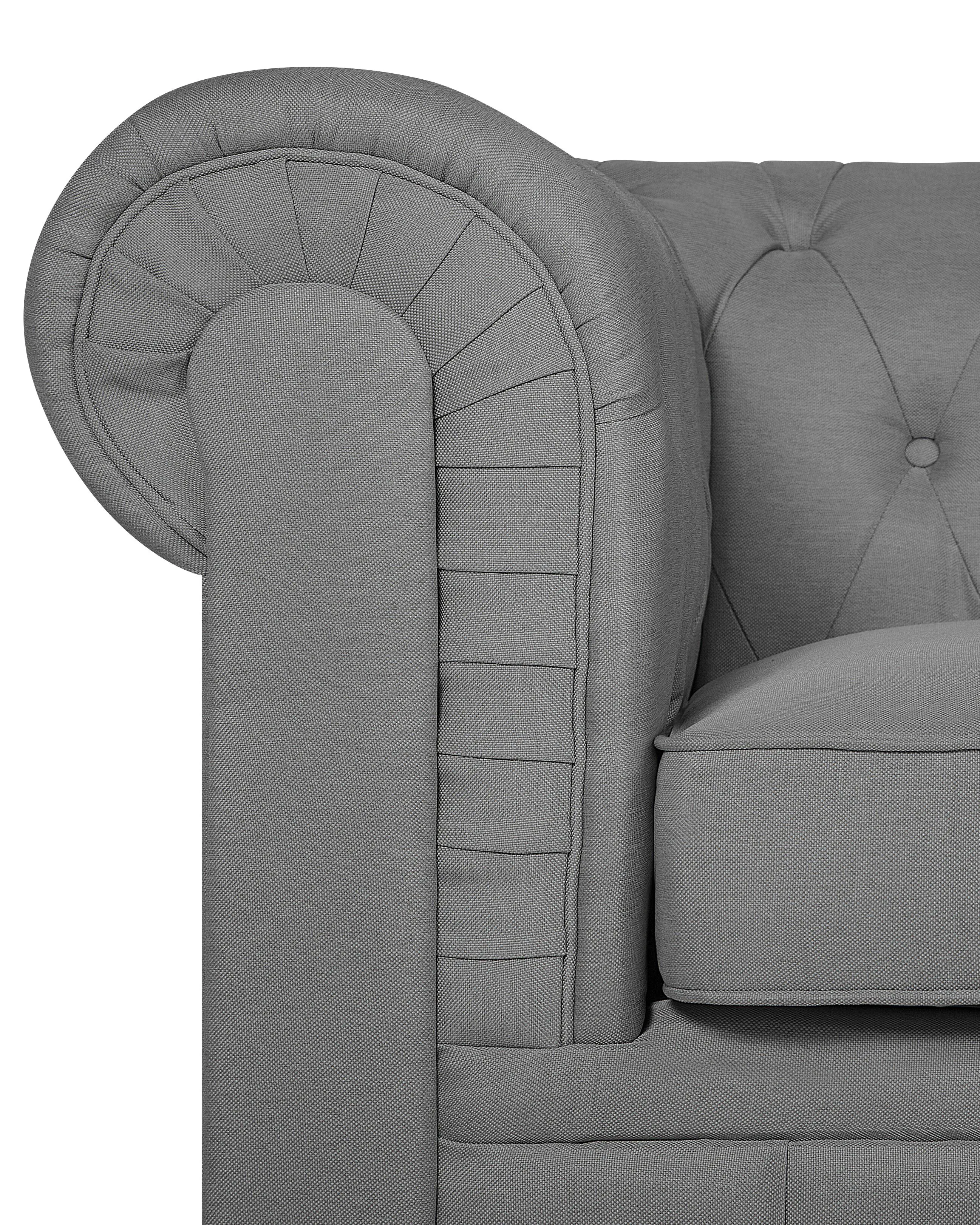 Fauteuil CHESTERFIELD Stof Lichtgrijs