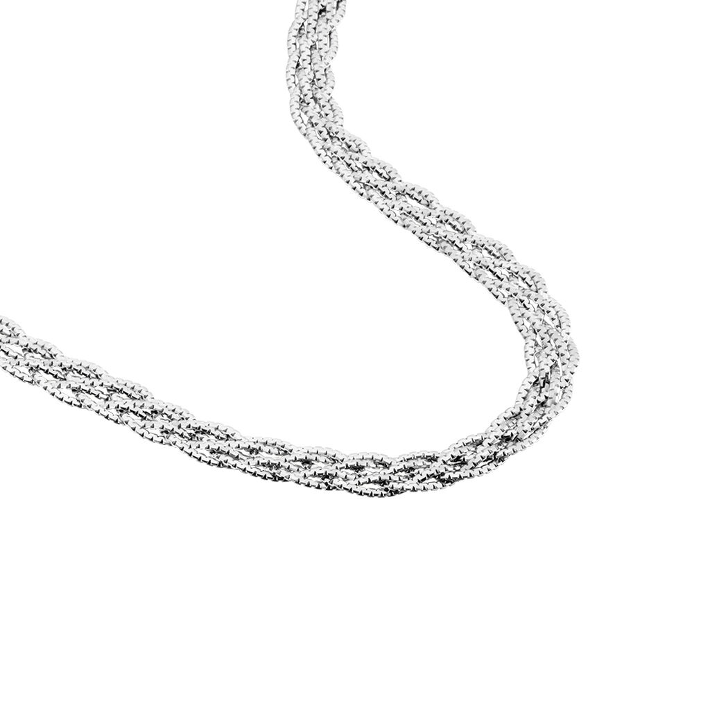 Collier Maille Argent Blanc Elae Maille Tresse