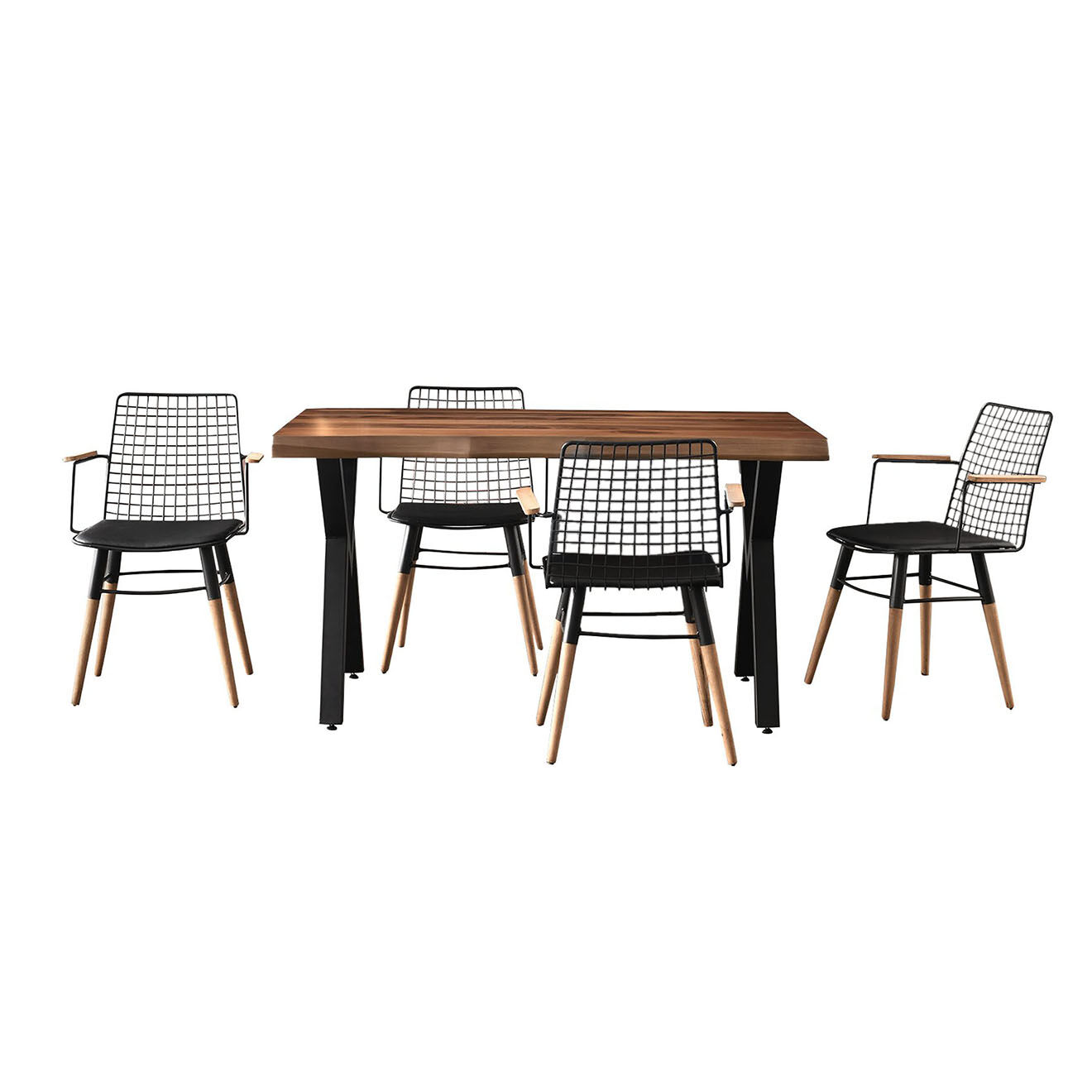 Homitis Table à manger Pera noire - 140x75x80 cm