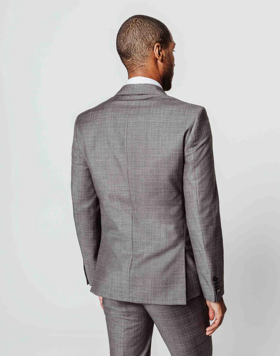 Costume à carreaux gris