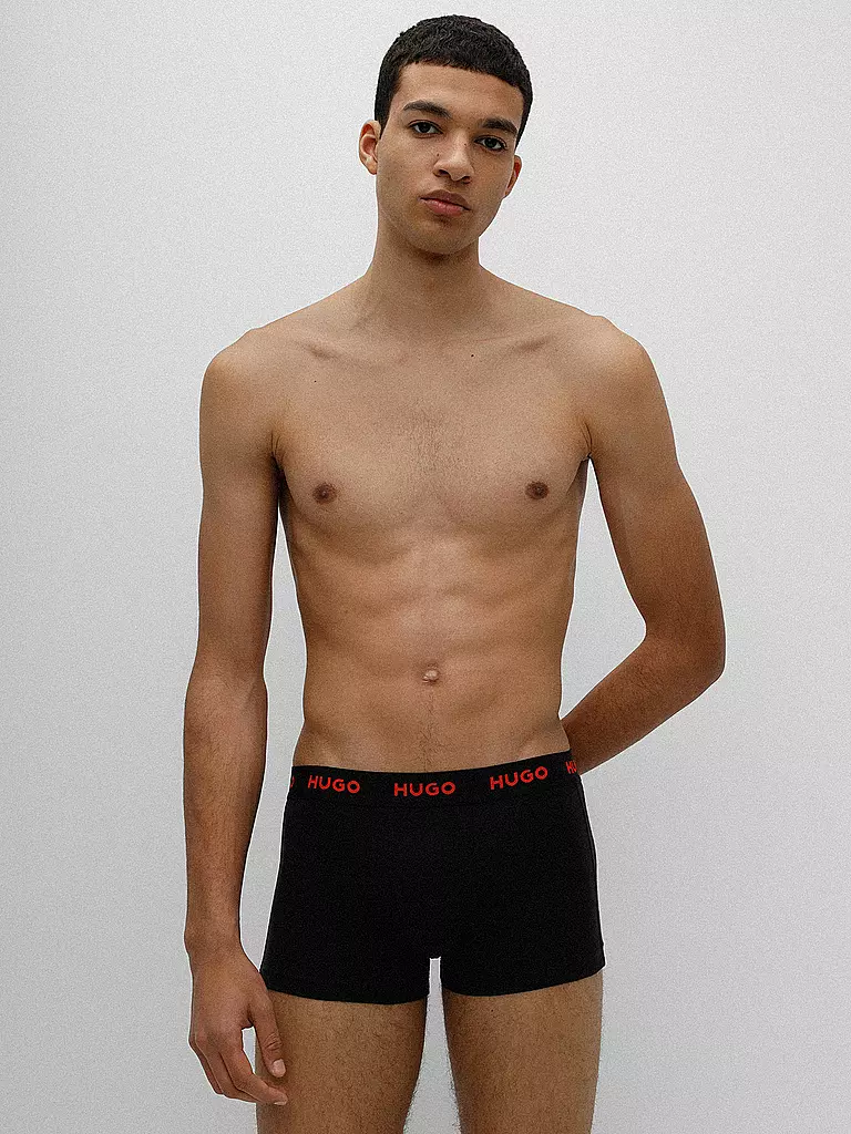 HUGO Pants 3er Pkg schwarz rot schwarz