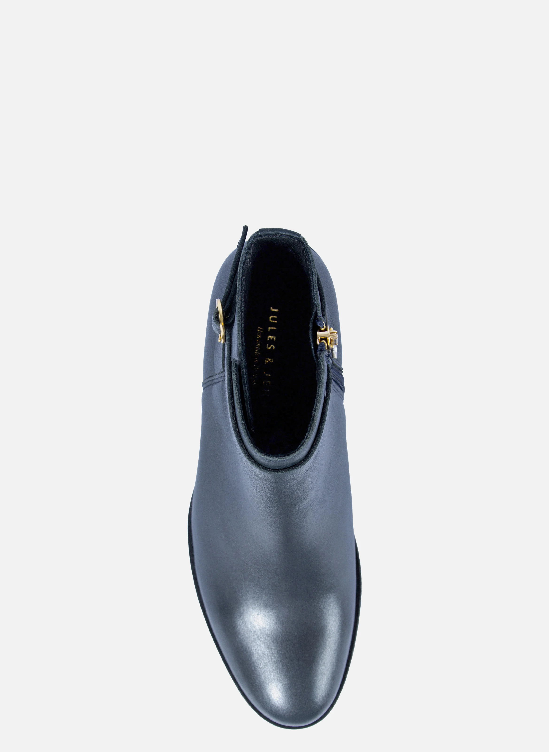 Bottines cavalières cuir lisse | Bleu