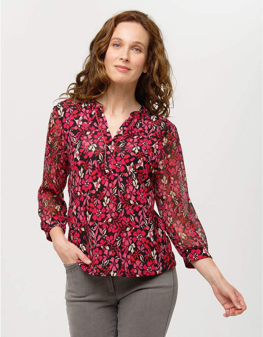 Blouse rose imprimée