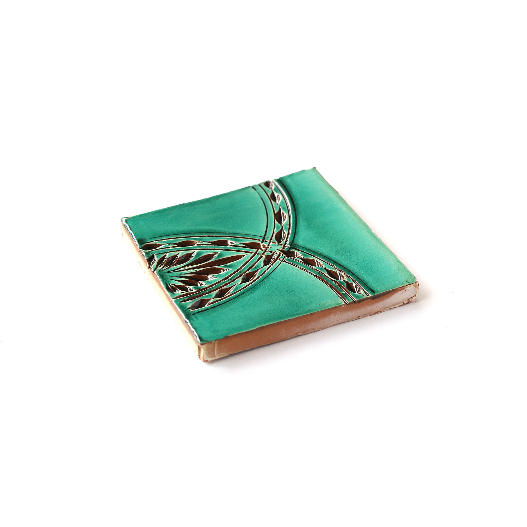 Kachel 'Cercle Turquoise', T 10 cm, B 10 cm, H 1 cm von fischer's lagerhaus