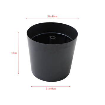 Handson parasolvoet in pot zwart rond 420 mm