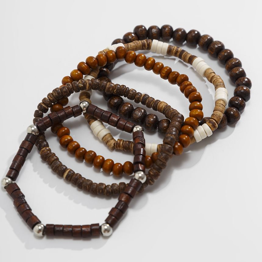 Gretlyn - Gelaagde houten kralenarmband