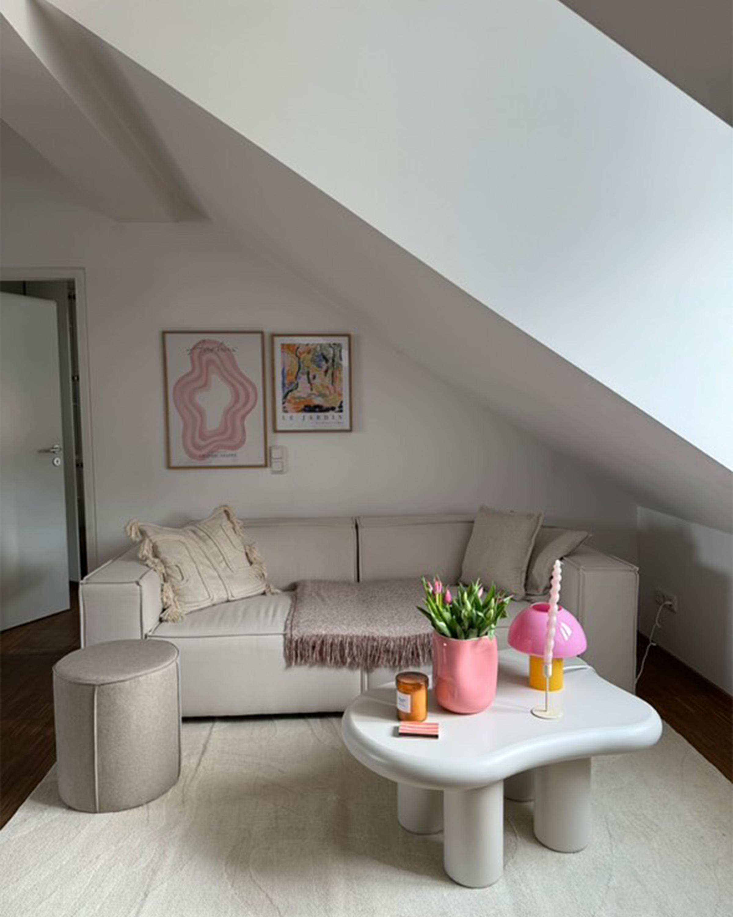 Poef SEDONA Kunstlinnen Beige