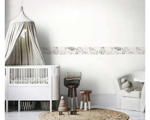 Rand 45810 Kindermuren Dieren Bos Beige 5 m x 17,5 cm