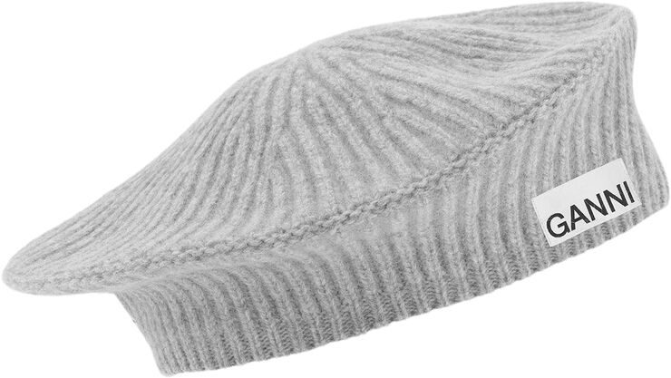 Ganni Structured Rib Beret Paloma melange