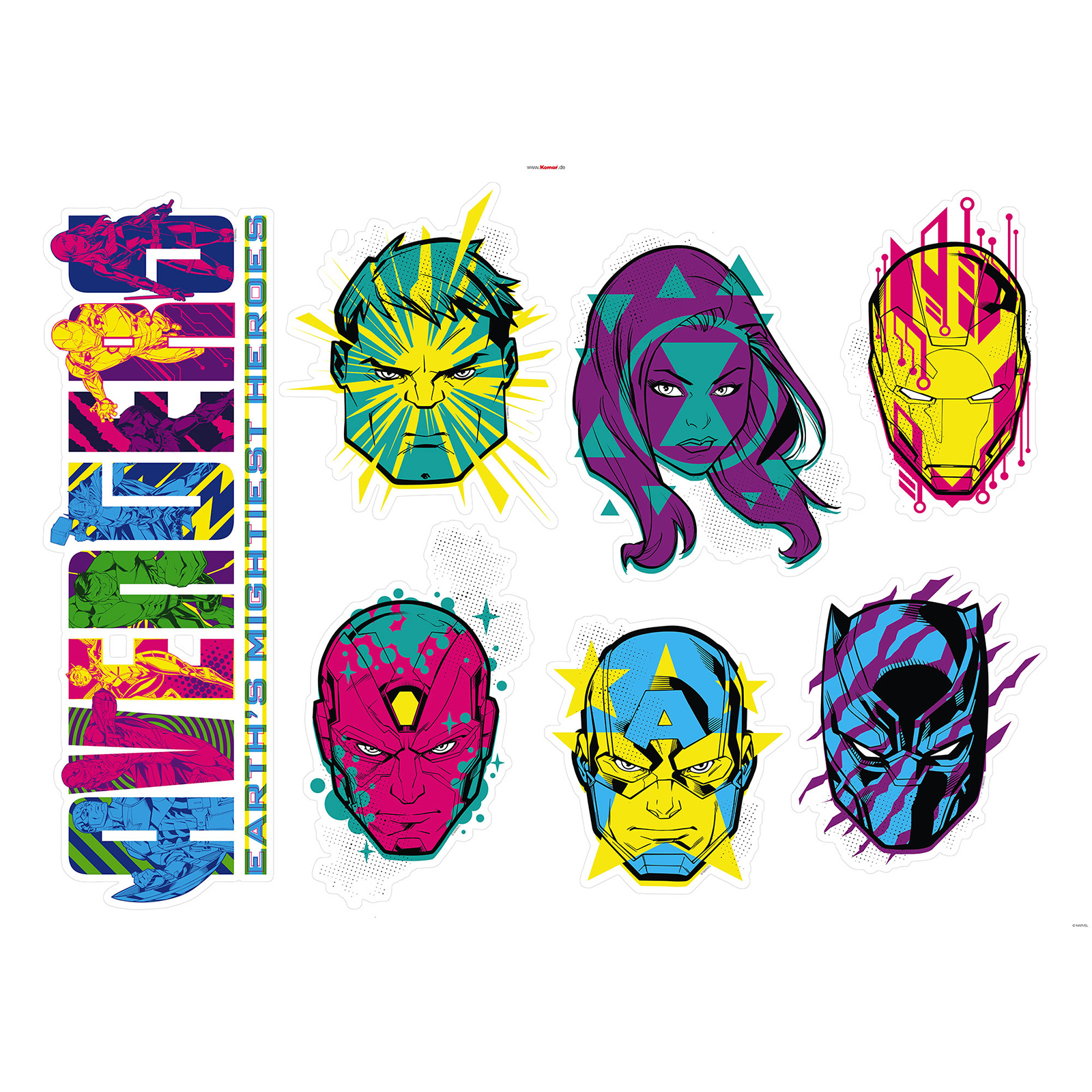 Wandtattoo AVENGERS MIGHTIEST HEROES - 100x70 cm